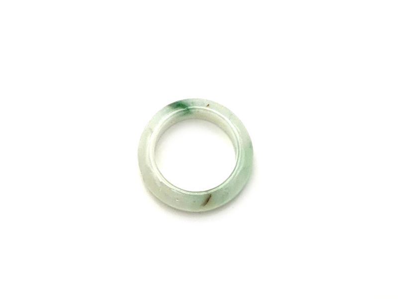 Mottled translucent green Jade Ring - Size 6 2