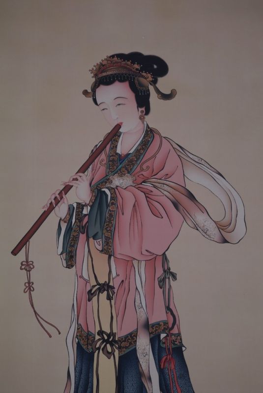 Musiciennes Chinoises Tang jouant de la Flûte 3