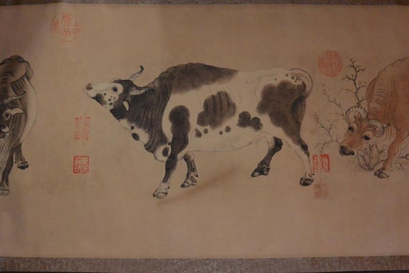 Muy Gran Escena chino - Pintura - Cinco bueyes - Han Huang 4