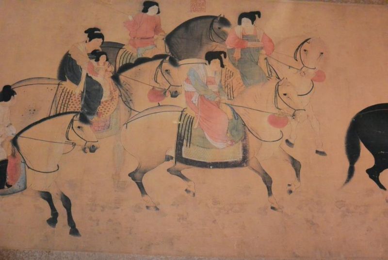 Muy Gran Escena chino Pintura Guerreros a caballo 3