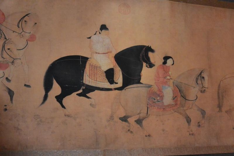 Muy Gran Escena chino Pintura Guerreros a caballo 4