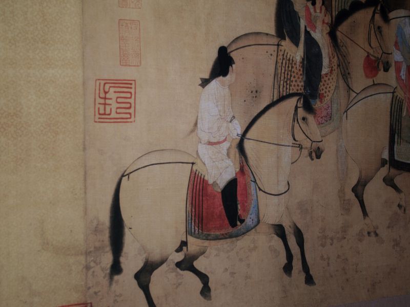Muy Gran Escena chino Pintura Guerreros a caballo 3