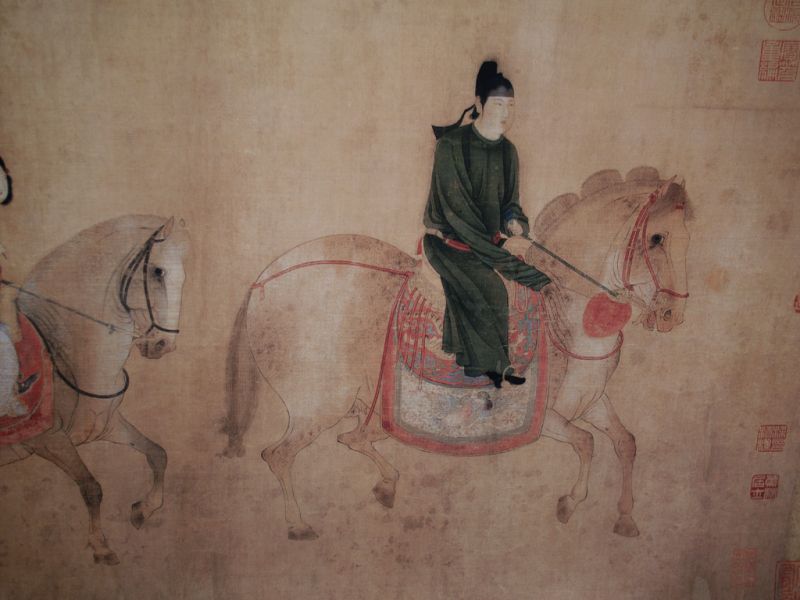 Muy Gran Escena chino Pintura Guerreros a caballo 5