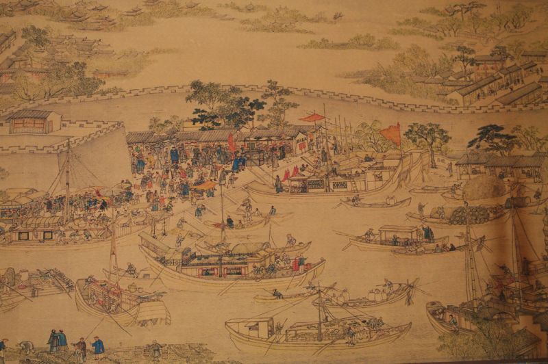 Muy Gran Escena chino Pintura Suzhou próspera - Vida floreciente en una época resplandeciente de Xu Yang 3