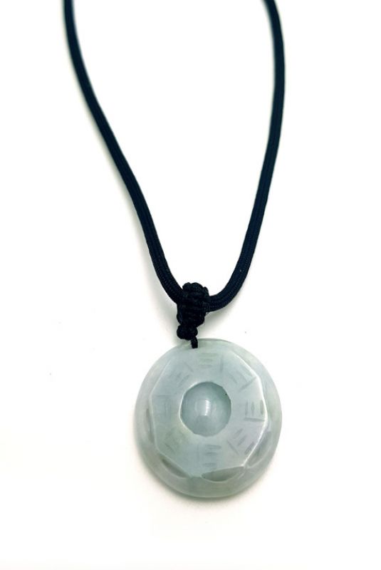 Necklace with Jade pendant Bagua - Translucent Green 1