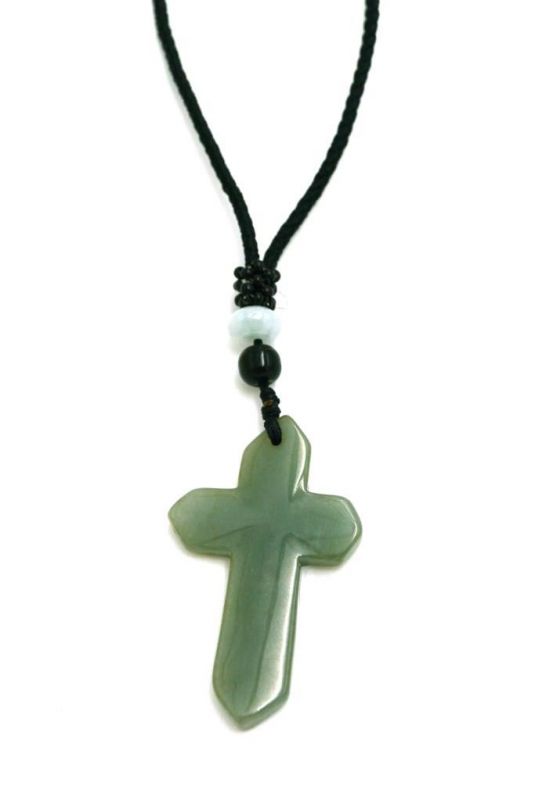 Necklace with Jade pendant Cross 1