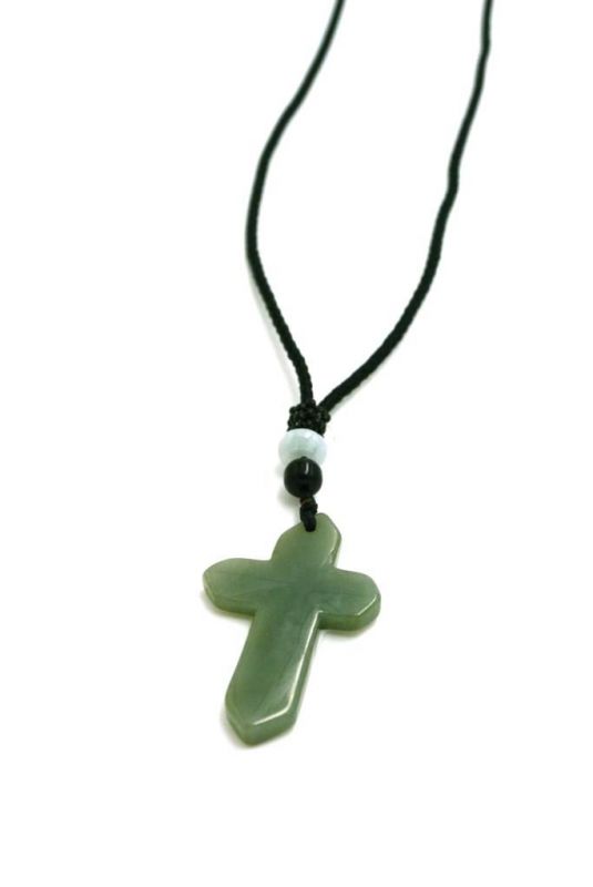 Necklace with Jade pendant Cross 2