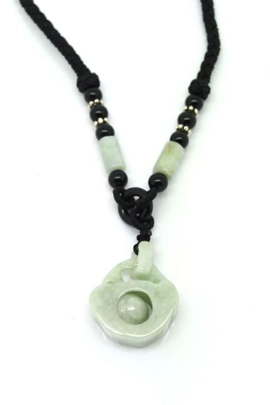 Necklace with Jade pendant Happiness 1