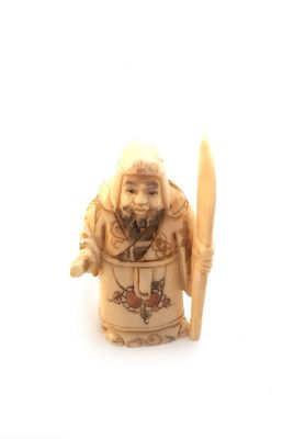 Netsuké Chinois en Os de Buffle - Guerrier