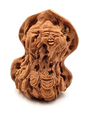 Noix chinoise sculptée- Bagnard - Dieu de la richesse -  Caishenye 2