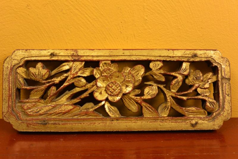 Old Asian Panel in Wood Flower 2