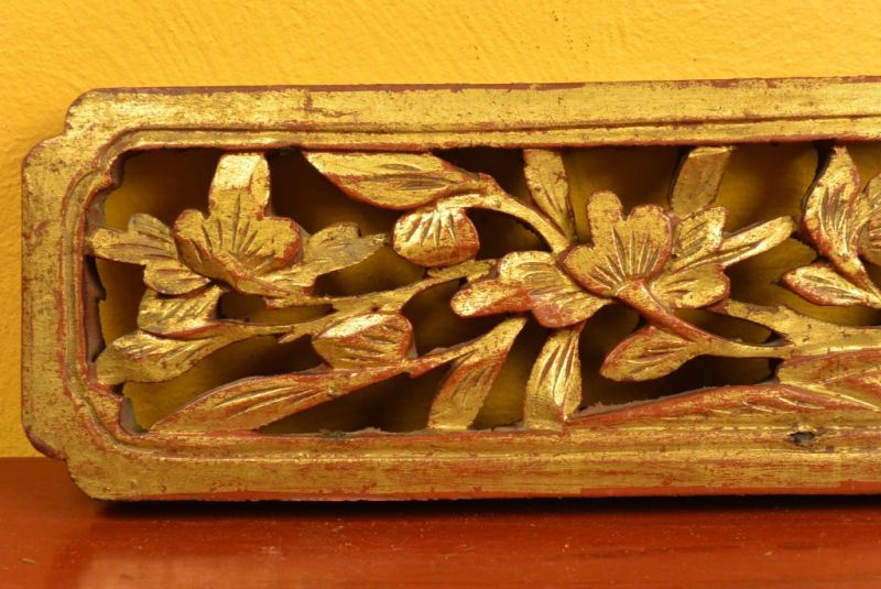 Old Asian Panel in Wood Flowers 2