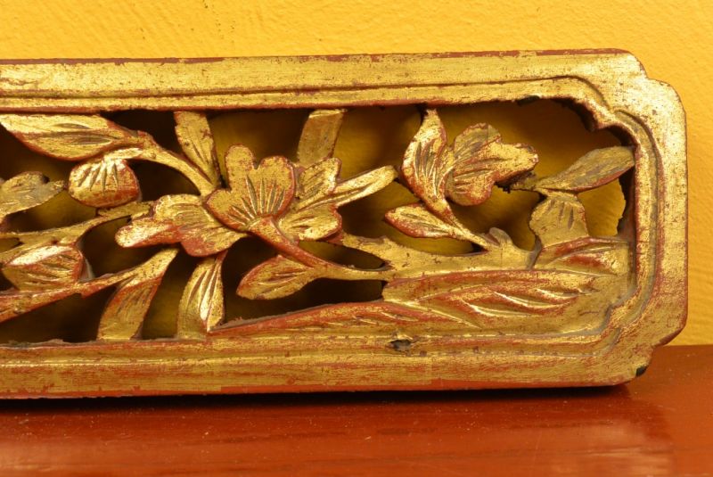 Old Asian Panel in Wood Flowers 3
