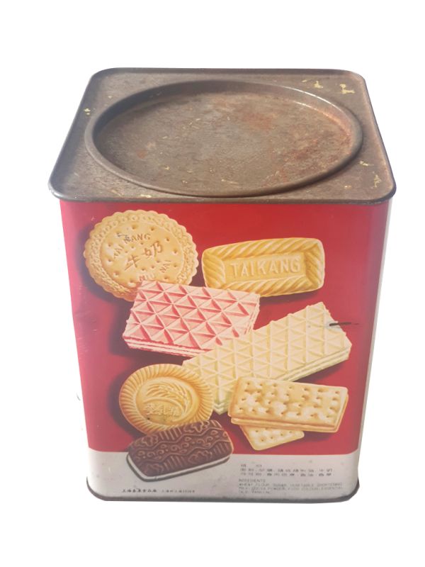 Old Chinese Biscuit Box -Flowers and cookies 3
