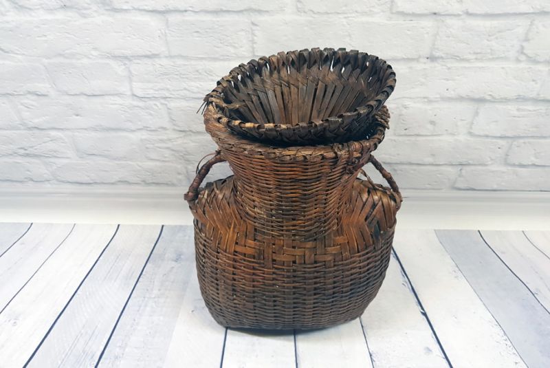 Old Chinese box braided by hand - Basket weaving - Ancient Chinese fishing trap 3
