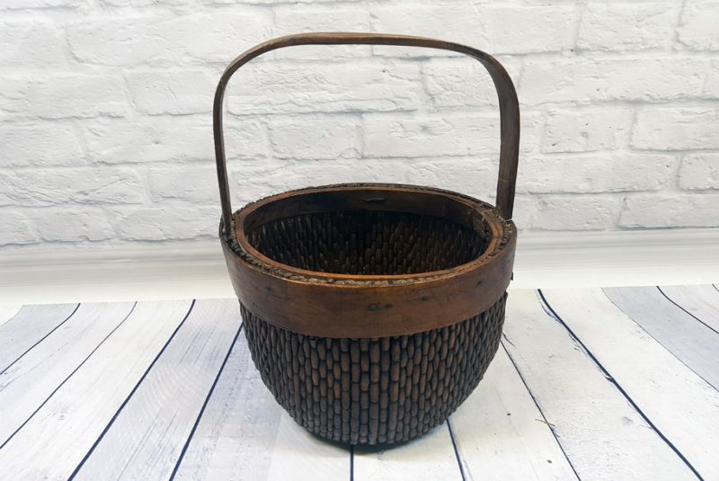 Old Chinese box braided by hand - Basket weaving - Old little basket 1