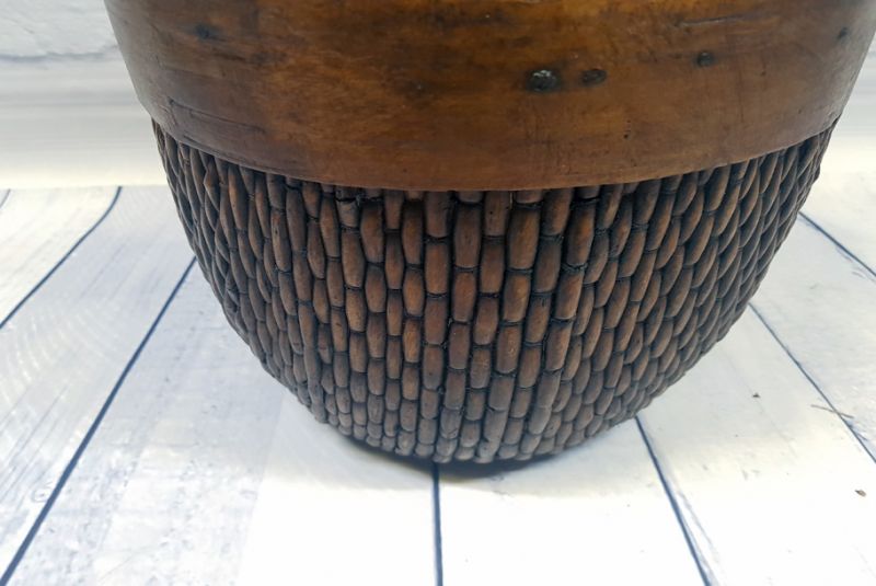 Old Chinese box braided by hand - Basket weaving - Old little basket 3
