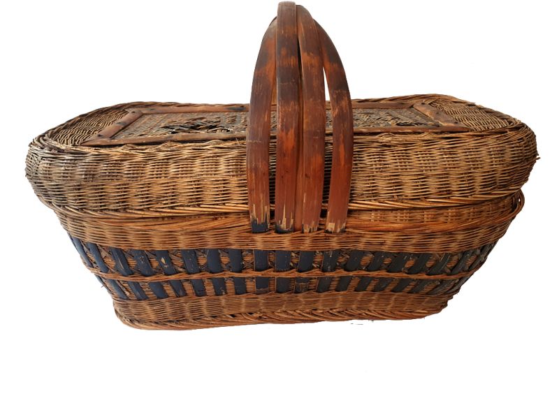 Old Chinese braided basket - Basket weaving - Damaged - Discount 3