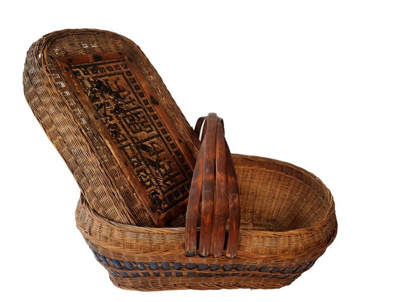 Old Chinese braided basket - Basket weaving - Damaged - Discount 4