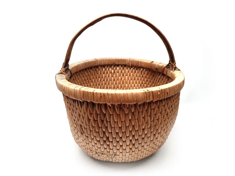 Old Chinese braided rice basket - Basket weaving -1