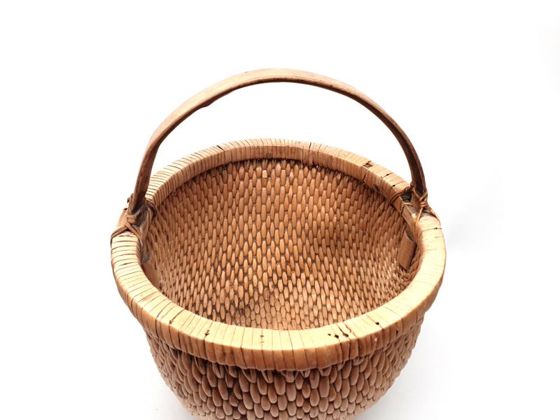 Old Chinese braided rice basket - Basket weaving -2
