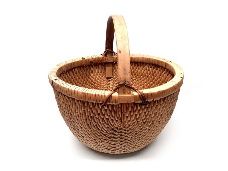 Old Chinese braided rice basket - Basket weaving -4