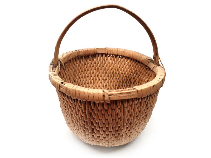 Old Chinese braided rice basket - Basket weaving - small basket 1
