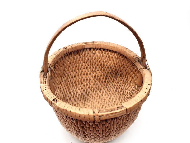 Old Chinese braided rice basket - Basket weaving - small basket 3
