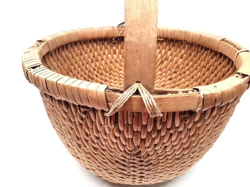 Old Chinese braided rice basket - Basket weaving - small basket 5
