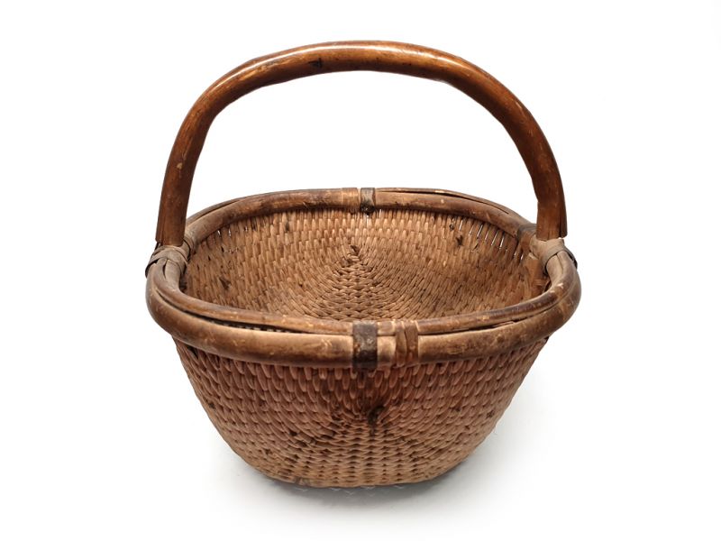 Old Chinese braided rice basket - Basket weaving - small chinese basket 1