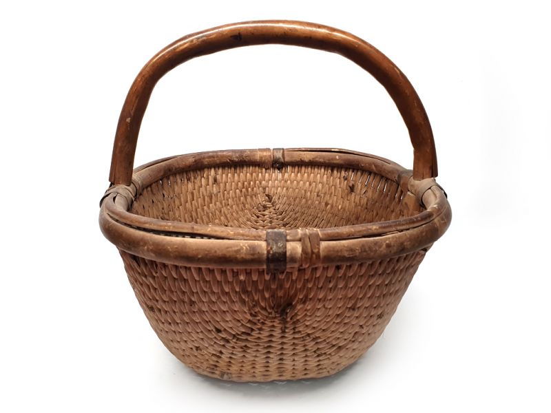 Old Chinese braided rice basket - Basket weaving - small chinese basket 2