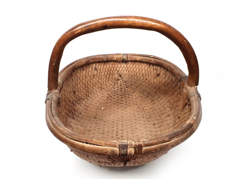 Old Chinese braided rice basket - Basket weaving - small chinese basket 3