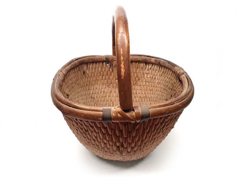 Old Chinese braided rice basket - Basket weaving - small chinese basket 5