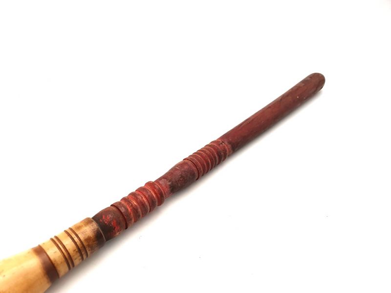 Old Chinese Brush - Wood - Red handle and goat hair 4