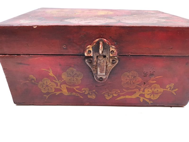 Old Chinese Chest Mao Period - Happiness - Flowers 3