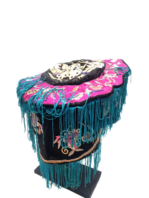 Old Chinese child headdress Flowers and birds 4