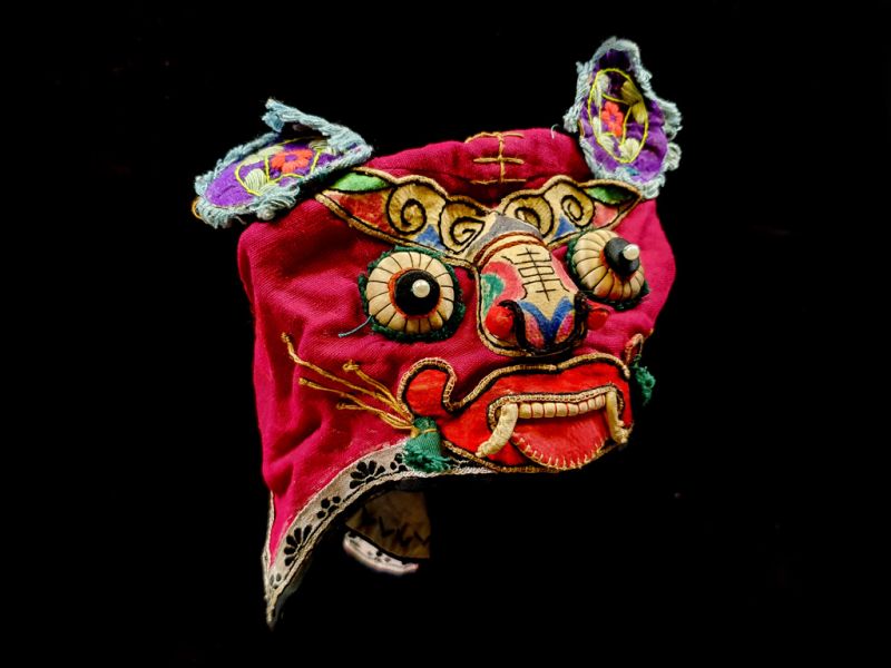 Old Chinese child headdress Funny Monster - Red 1