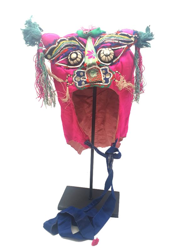 Old Chinese child headdress Pink Tiger 2