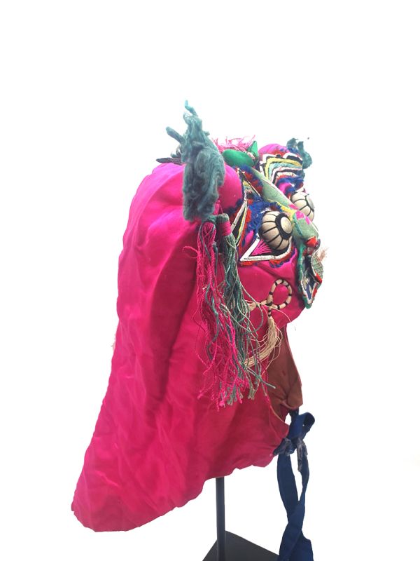 Old Chinese child headdress Pink Tiger 3