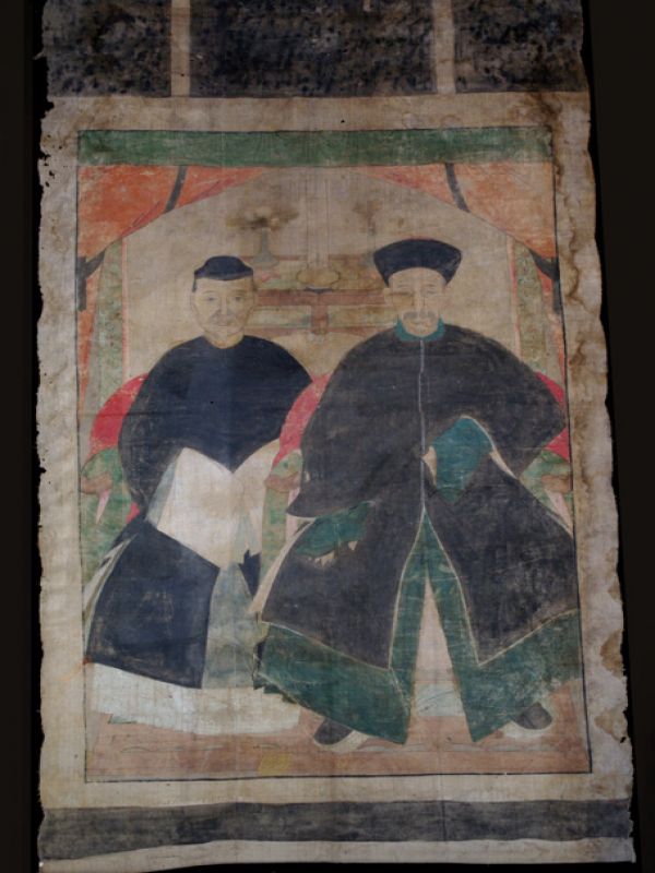 Old Chinese Chinese Ancestor Painting - Chinese couple 1