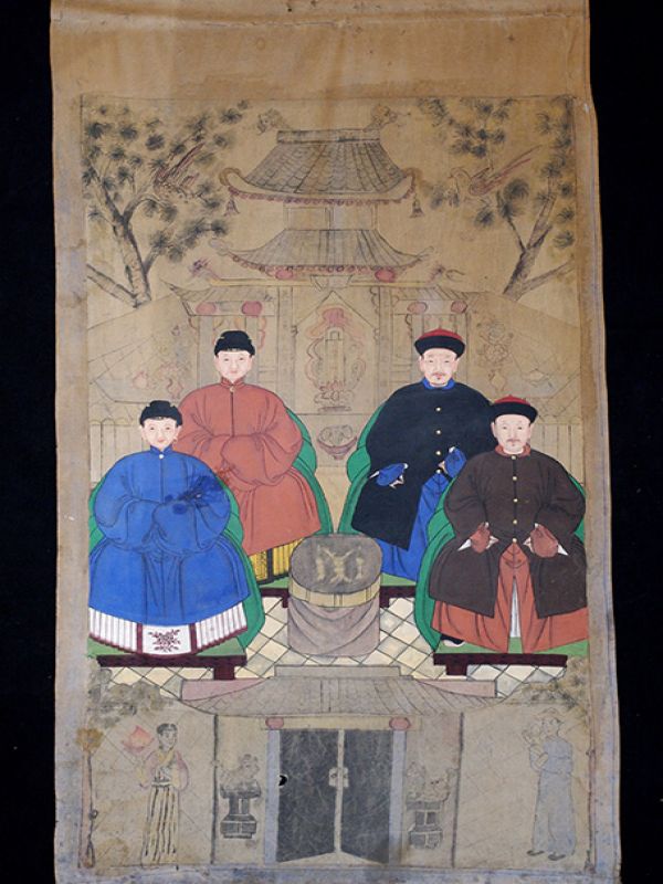 Old Chinese Chinese Ancestor Painting - Chinese Mandarin 1