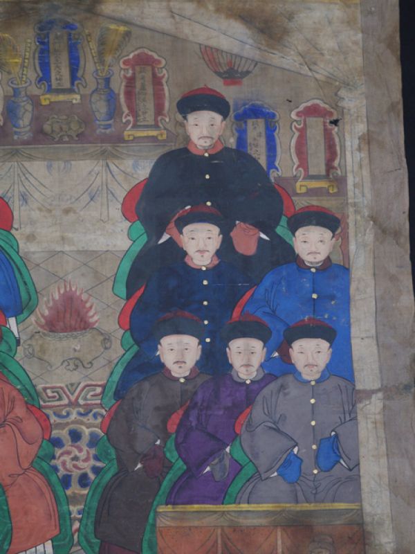 Old Chinese Chinese Ancestor Painting - Dignitaries of the Qing Dynasty 4
