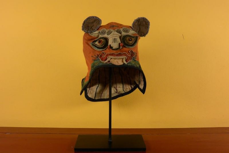 Old Chinese ethnic Headdress Tiger - Orange 2