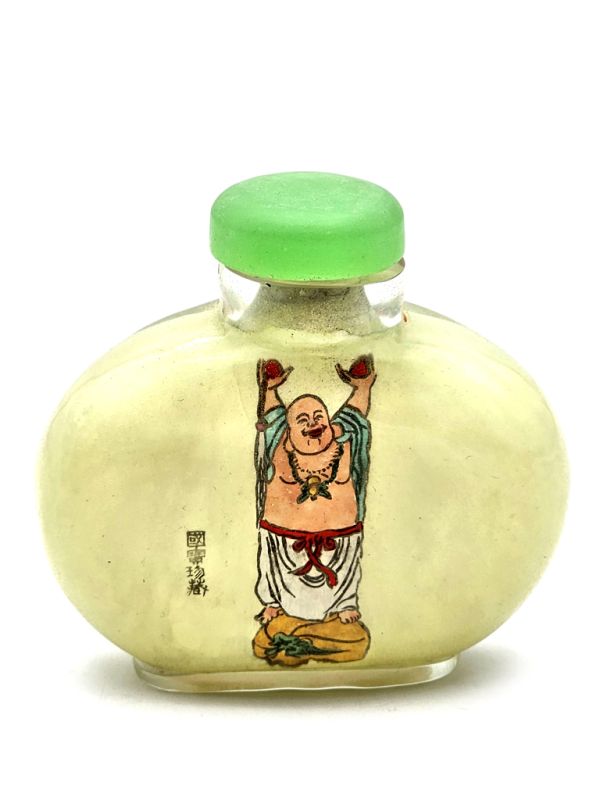 Old Chinese Glass Snuff Bottle - Laughing Buddha 1