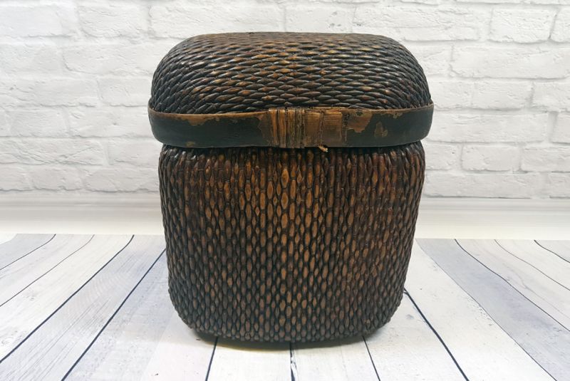 Old Chinese Large braided box - Basketry 1