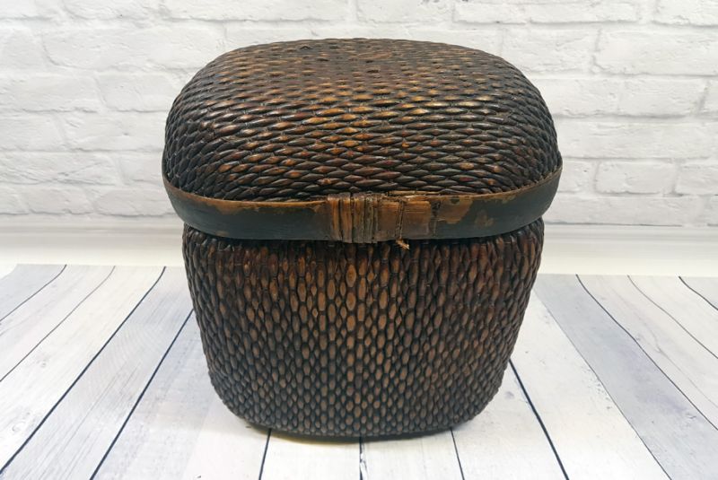 Old Chinese Large braided box - Basketry 2