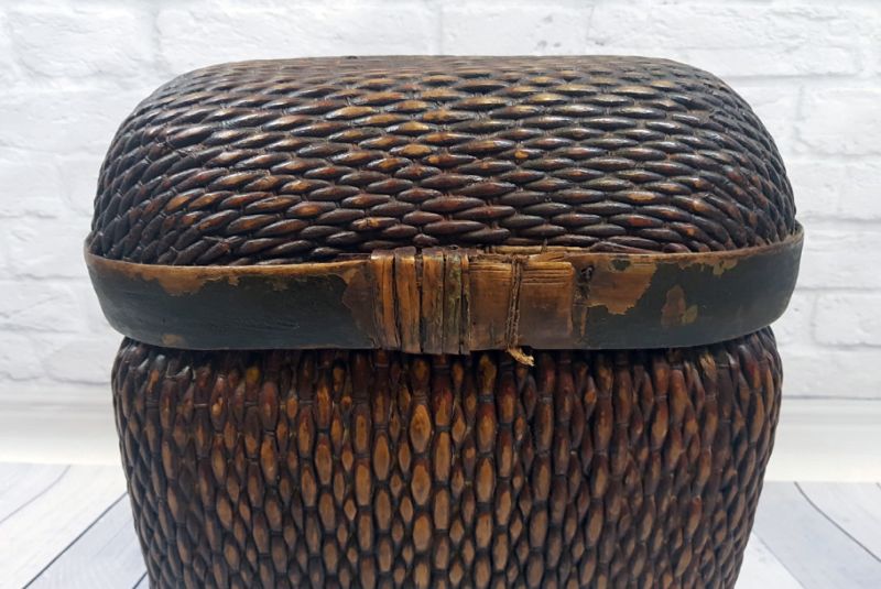 Old Chinese Large braided box - Basketry 3