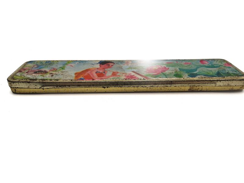Old Chinese pencil boxes - The Lotus Painter - Chinese Nature 3