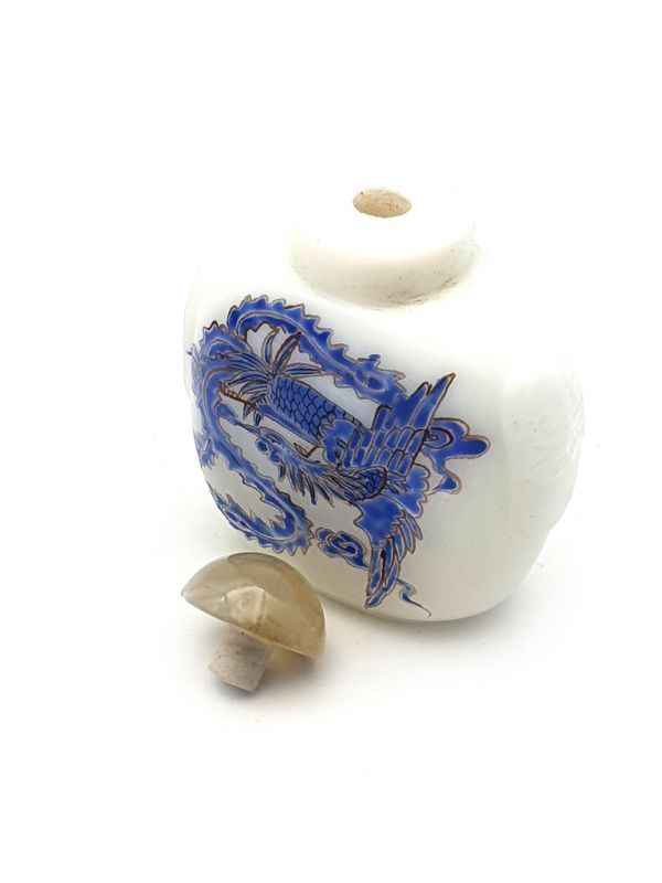 Old Chinese snuff bottle - Blown glass - Phoenix 2