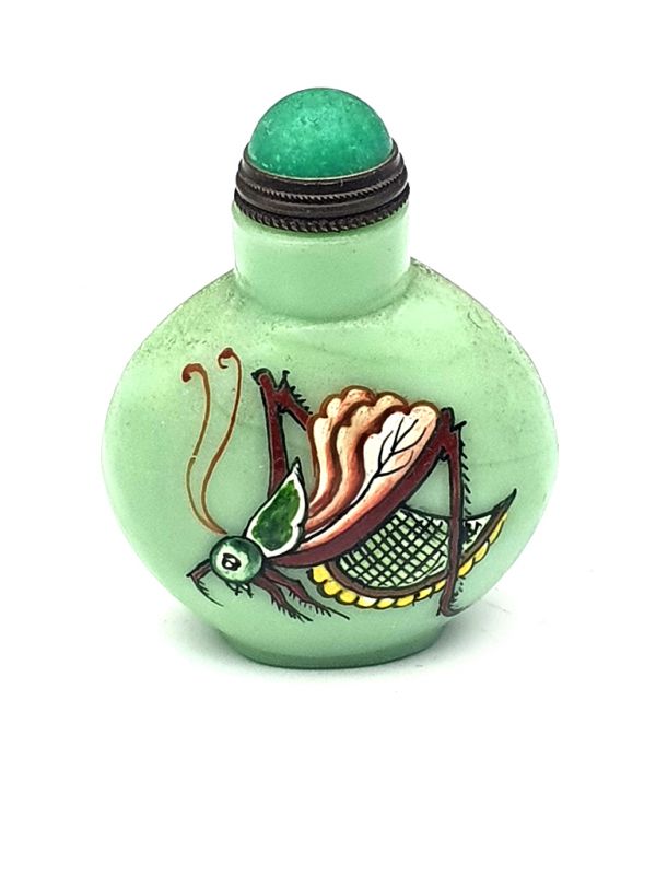 Old Chinese snuff bottle - Blown glass - The insect 2